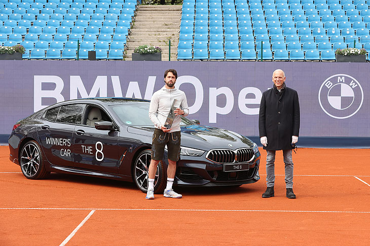 Nikoloz Basilashvili, Pieter Nota (Mitglied des Vorstands der BMW AG, Kunde, Marken, Vertrieb) (Photo by Alexander Hassenstein/Getty Images für BMW)